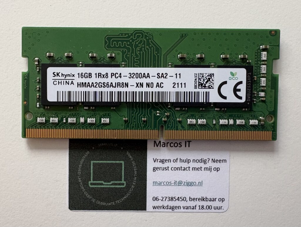 RAM upgrade laptop 16GB naar 32GB Professioneel geïnstalleerd